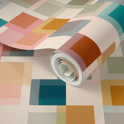 Madge Mid-Century Modern Wallpaper - Retro Geometric Pattern | Victoria Bright Home