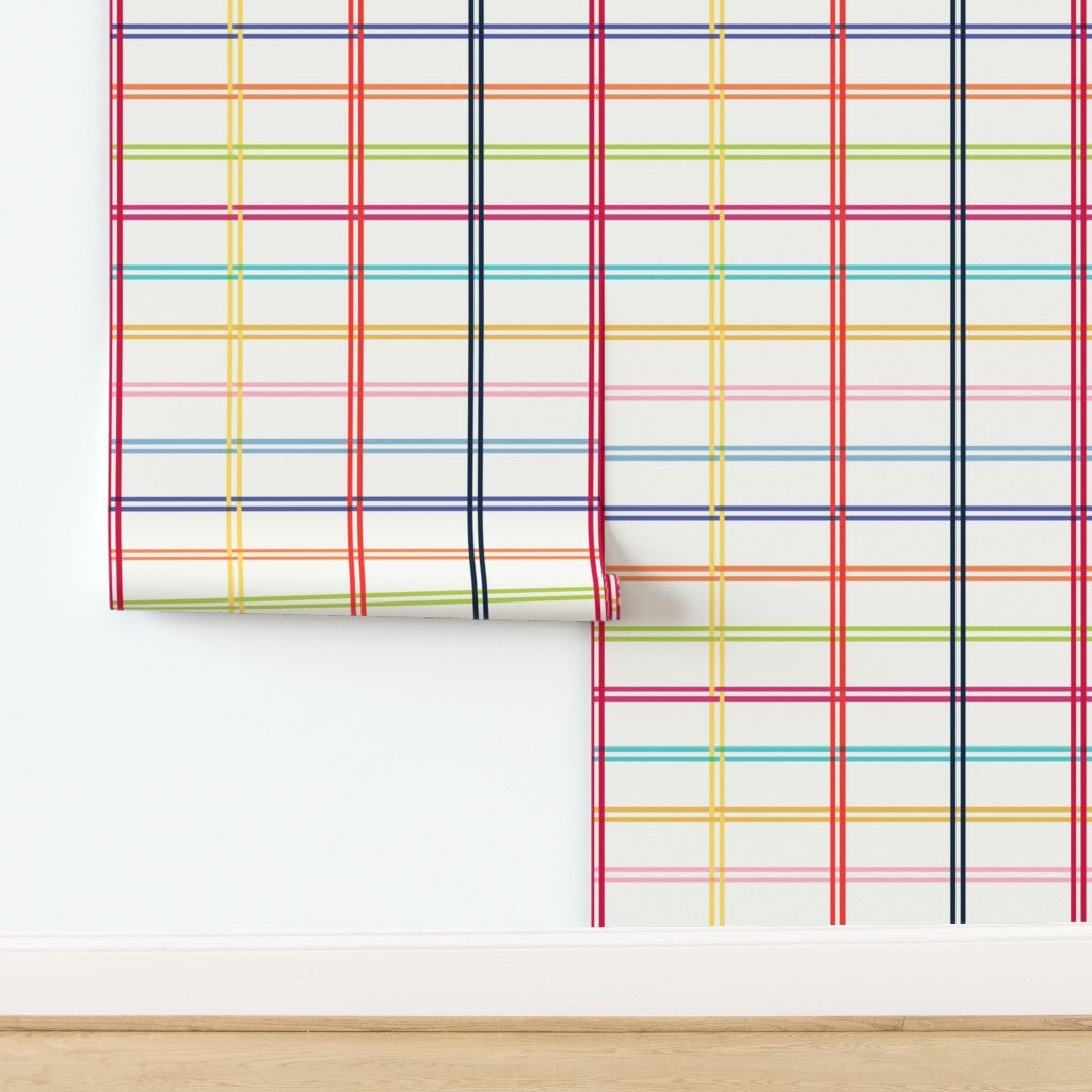 Lollipop Plaid Wallpaper – Retro Candy Stripe Pattern | Victoria Bright Home