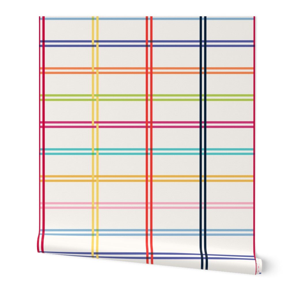 Lollipop Plaid Wallpaper – Retro Candy Stripe Pattern | Victoria Bright Home
