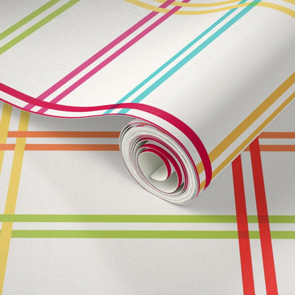 Lollipop Plaid Wallpaper – Retro Candy Stripe Pattern | Victoria Bright Home