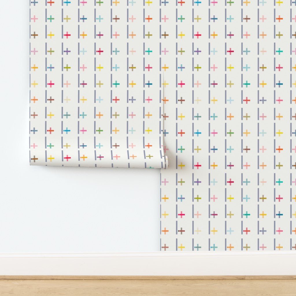 Colorful cross pattern on a white background