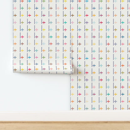 Colorful cross pattern on a white background