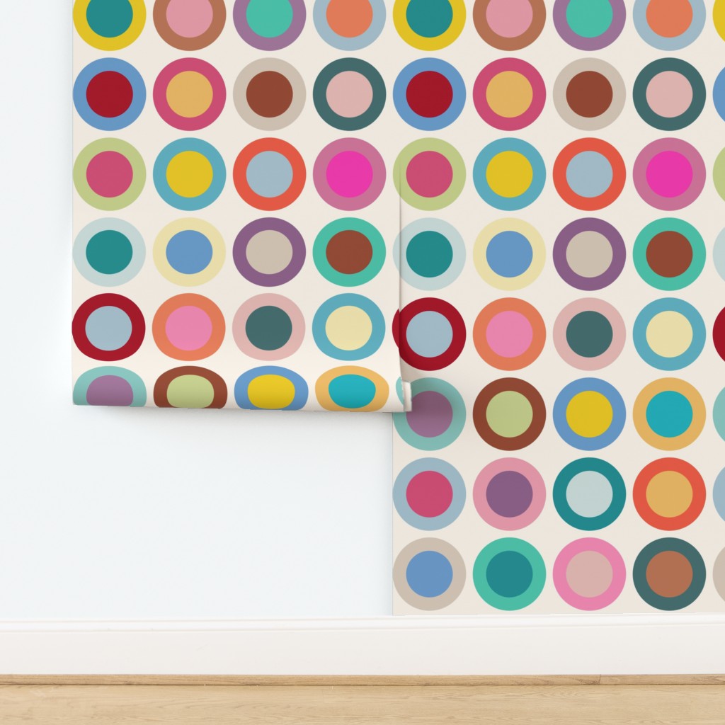 Spin Cycle Wallpaper - Mid Century Modern Circle Pattern