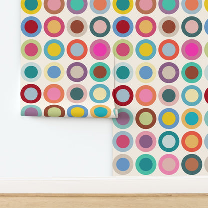 Spin Cycle Wallpaper - Mid Century Modern Circle Pattern