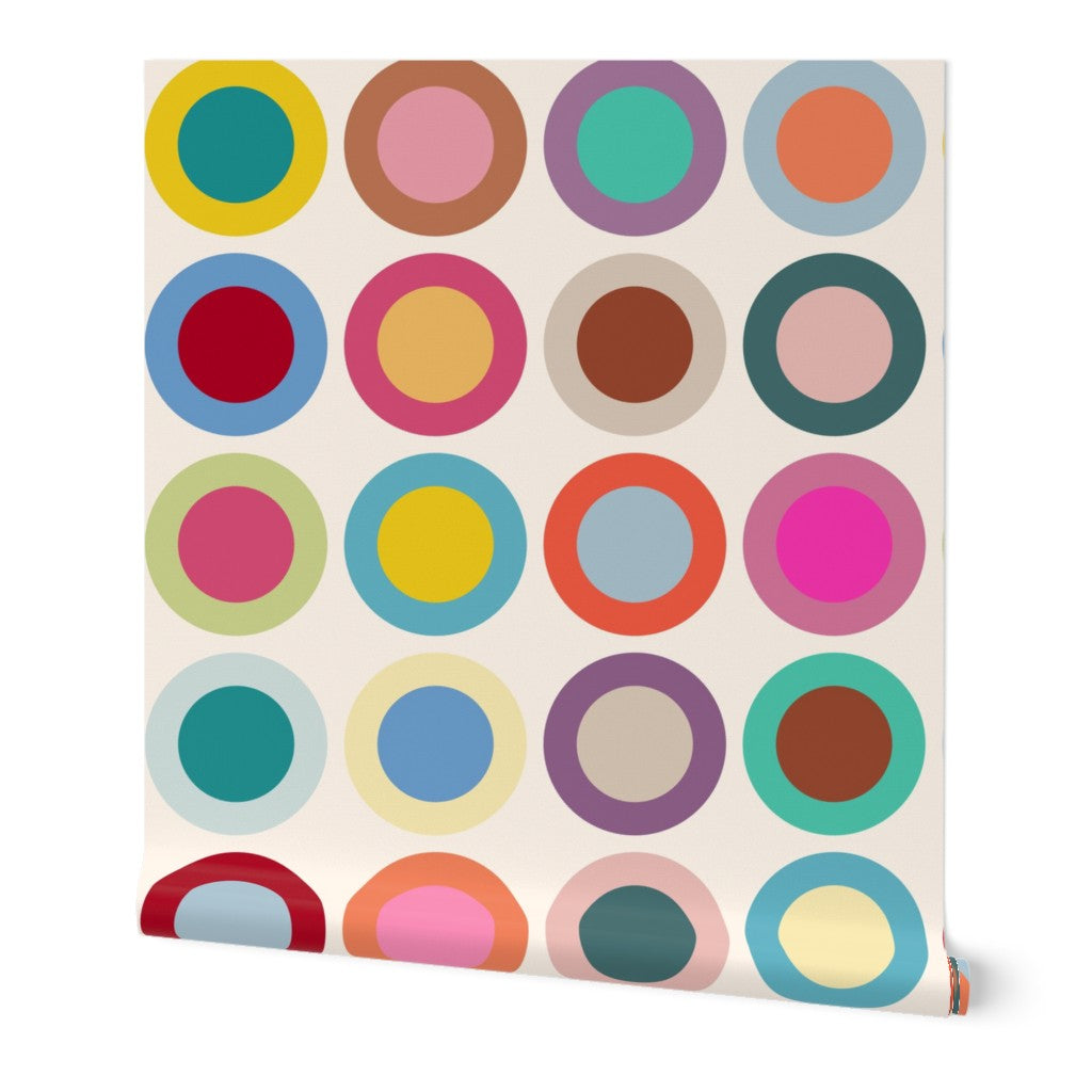 Spin Cycle Wallpaper - Mid Century Modern Circle Pattern