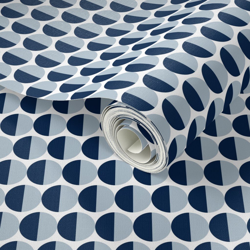 Split Second — Mid Century Half Circle Dot Geometric Wallpaper