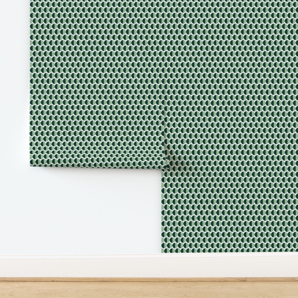 Split Second — Mid Century Half Circle Dot Geometric Wallpaper