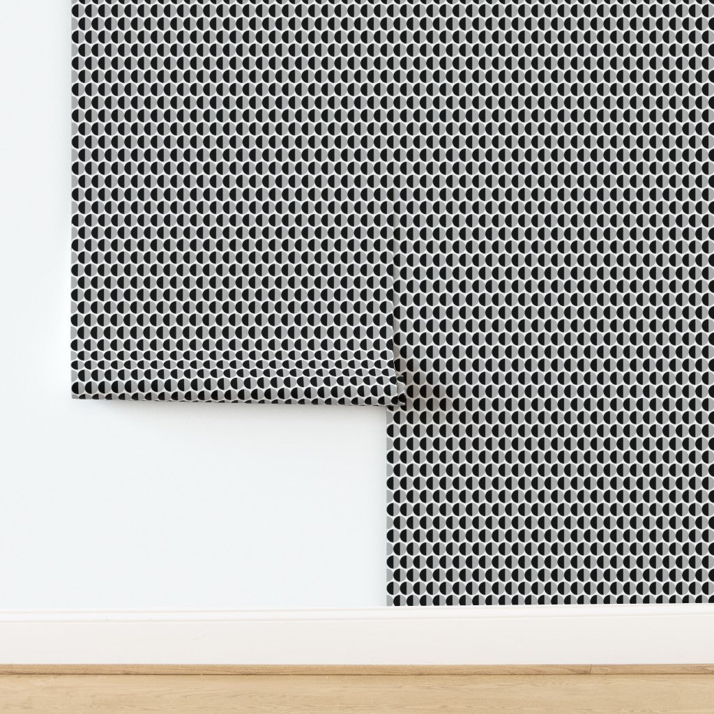 Split Second — Mid Century Half Circle Dot Geometric Wallpaper