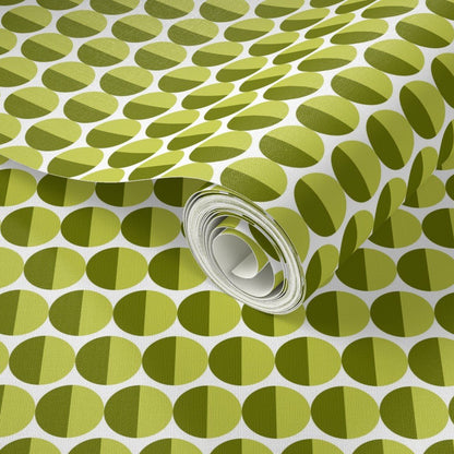 Split Second — Mid Century Half Circle Dot Geometric Wallpaper
