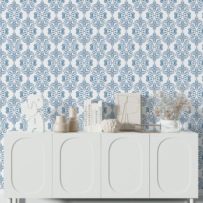 Blue Damask Wallpaper for a Vintage or Traditional Look