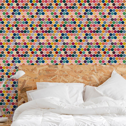 Meadowsweet Country Polka Dot Wallpaper for Farmhouse or Cottage - Wallpaper | Victoria Bright Home - Colorful Modern Wallpaper For Your Home - - bedroom,blue,coral,cream,dining,gold,Gray,green,kitchen,modern,multicolor,orange,pink,purple,red,yellow