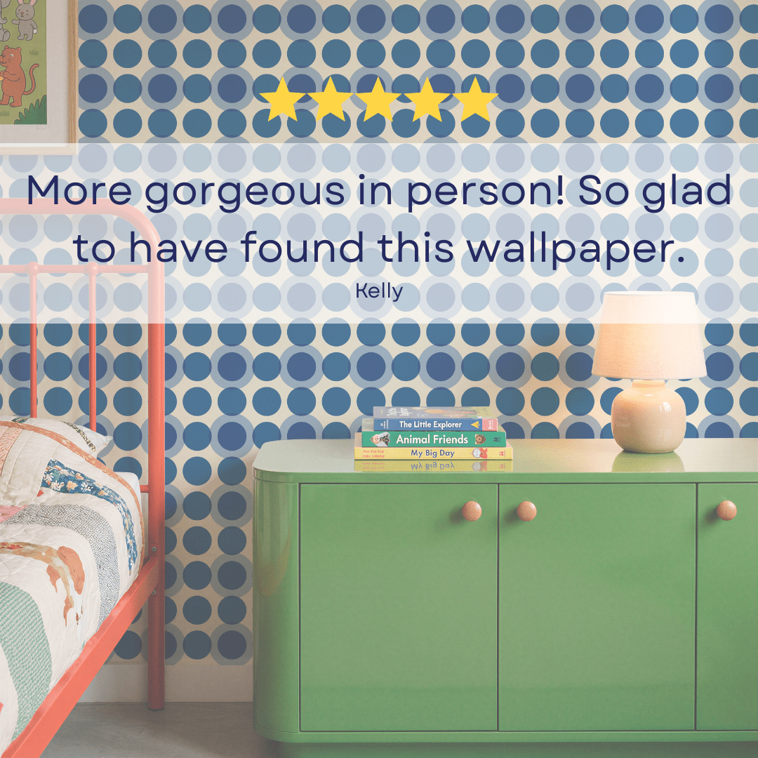 Blueberry Retro Wallpaper - Mid-Century Modern Blue Dot Pattern