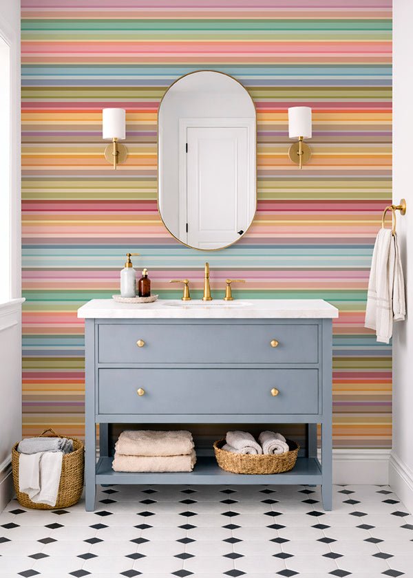 Painted Desert Stripe Pastel Wallpaper | Peel &amp; Stick or Paste