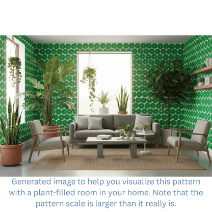 Curly on Cue Bright Green Modern Wallpaper