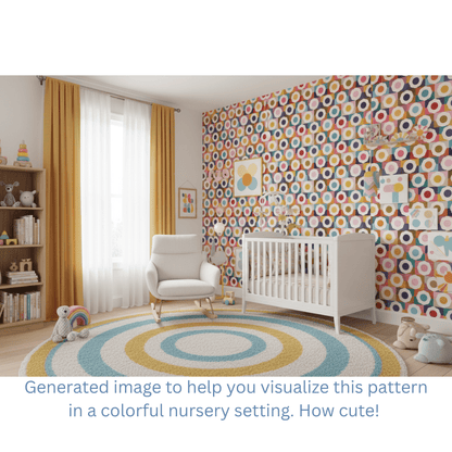 Flower Power Retro Sixties Colorful Modern Wallpaper