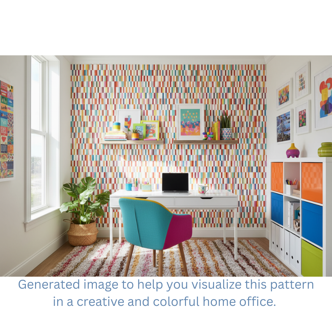 Fiddlestix Modern Geometric Wallpaper for a Colorful Kid&