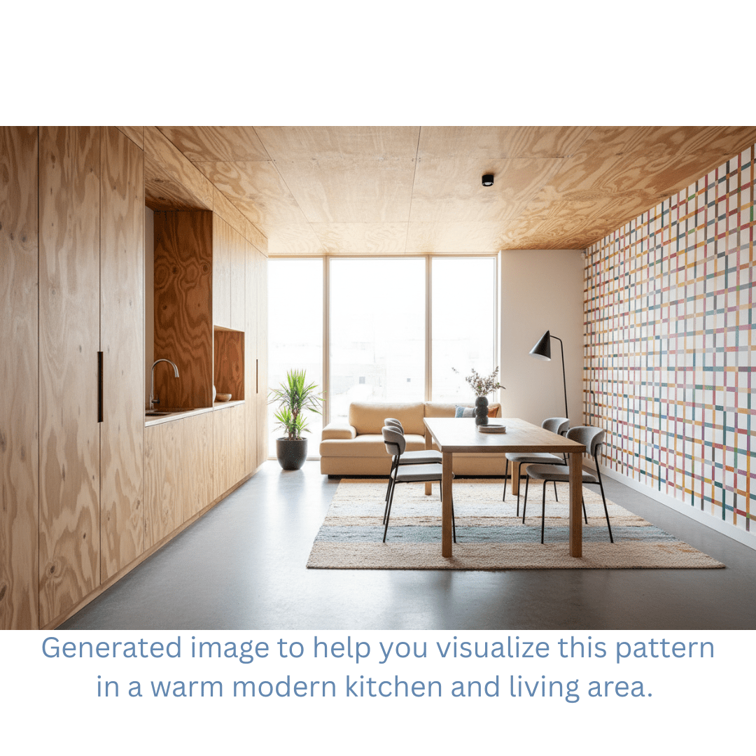 Bright and Colorful Modern Wallpaper in Checkered Pattern