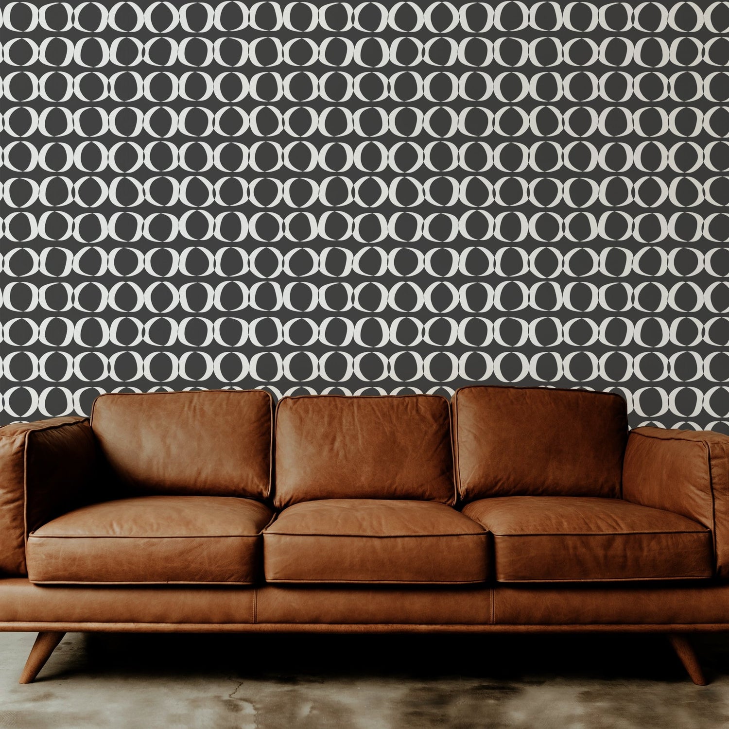 Abstract Circle Wallpaper for Modern Bold Living Room Design - Wallpaper | Victoria Bright Home - Colorful Modern Wallpaper For Your Home - - abstract,bedroom,black,black and white,blue,dining,dots,Gray,living,modern,office