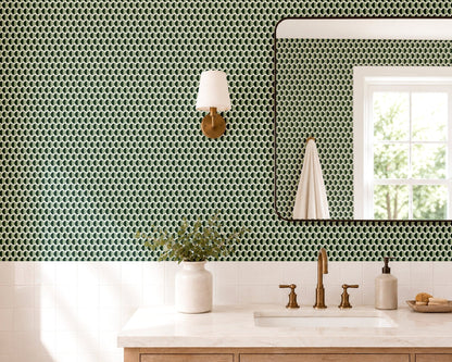 Split Second — Mid Century Half Circle Dot Geometric Wallpaper