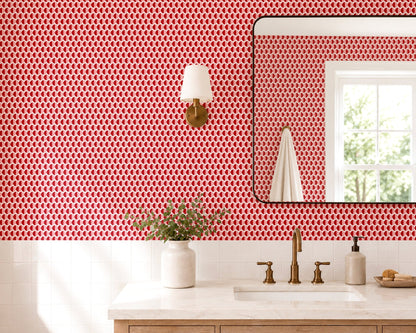 Split Second — Mid Century Half Circle Dot Geometric Wallpaper