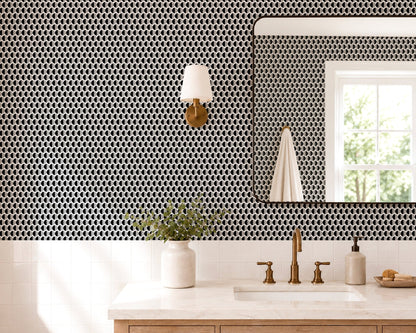 Split Second — Mid Century Half Circle Dot Geometric Wallpaper