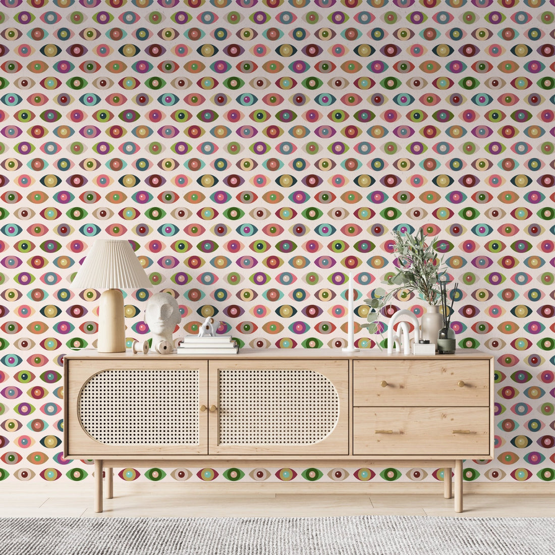 Retro Novelty Eyeball Wallpaper - Fun Novelty Peepers Design for Kids &amp; Bathrooms