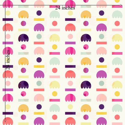Scandinavian Floral Wallpaper - Modernist Blomma Design in Bright Pastel Mix