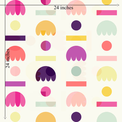 Scandinavian Floral Wallpaper - Modernist Blomma Design in Bright Pastel Mix