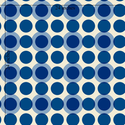 Blueberry Retro Wallpaper - Mid-Century Modern Blue Dot Pattern