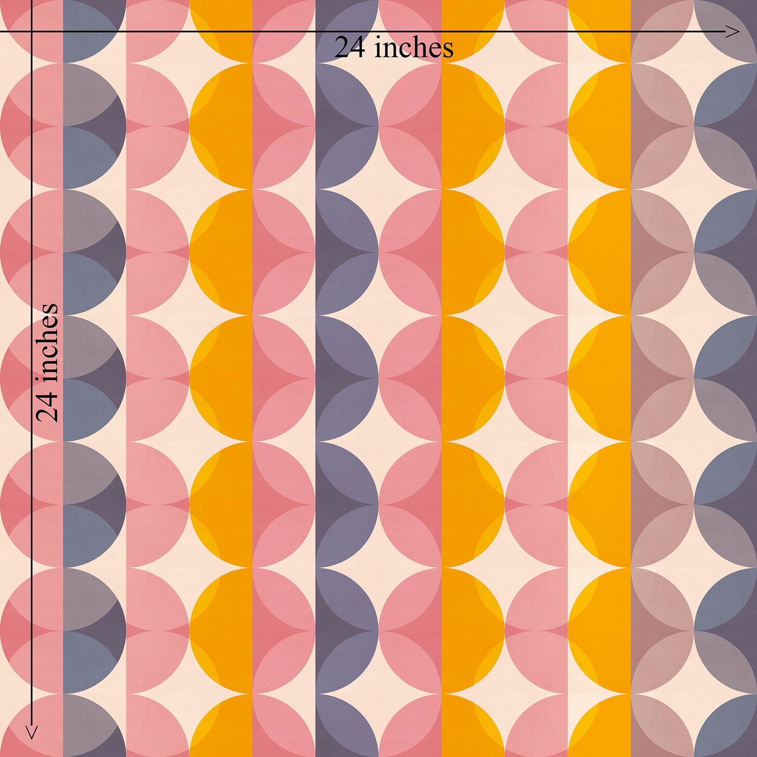 Pink Orange Retro Modern Nursery Wallpaper | Kids Room Wall Decor | Mid-Century Children&