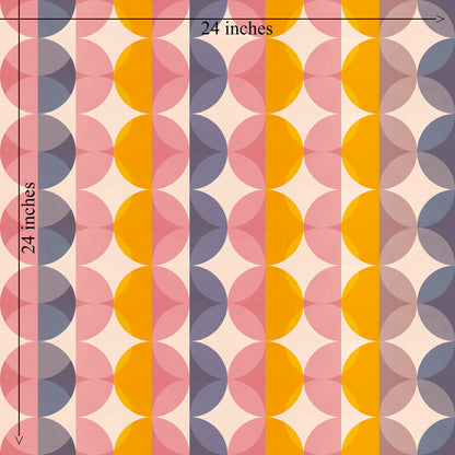 Pink Orange Retro Modern Nursery Wallpaper | Kids Room Wall Decor | Mid-Century Children&