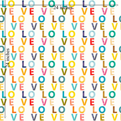 Love Love Modern Typography Wallpaper - Wallpaper | Victoria Bright Home - Colorful Modern Wallpaper For Your Home - - bedroom,feminine,kids,modern,multicolor,nursery,typography