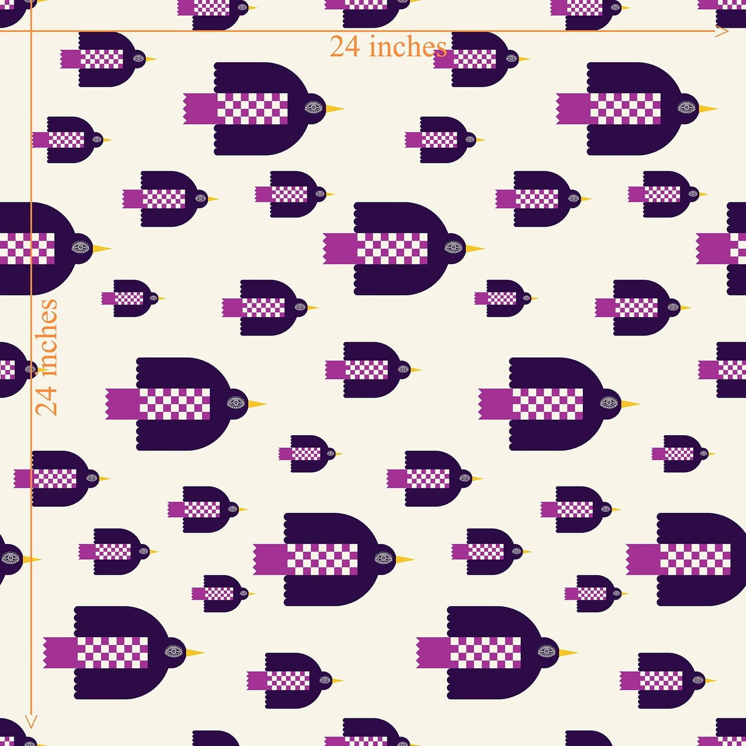Folk Art Bird Wallpaper for a Country Living Inspired Decor Theme