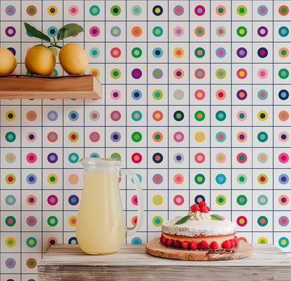 Pop Art Button Wallpaper for a Retro Modern Feel