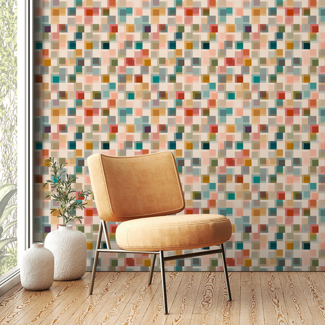 Madge Mid-Century Modern Wallpaper - Retro Geometric Pattern | Victoria Bright Home
