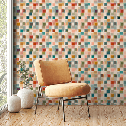 Madge Mid-Century Modern Wallpaper - Retro Geometric Pattern | Victoria Bright Home