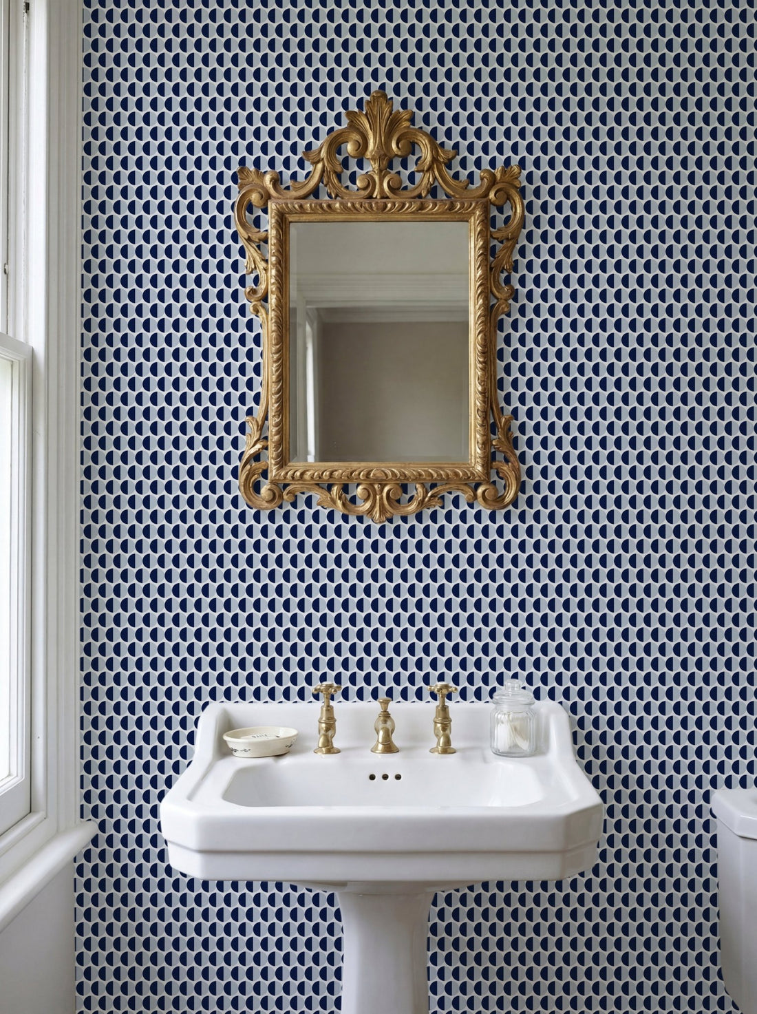 Split Second — Mid Century Half Circle Dot Geometric Wallpaper