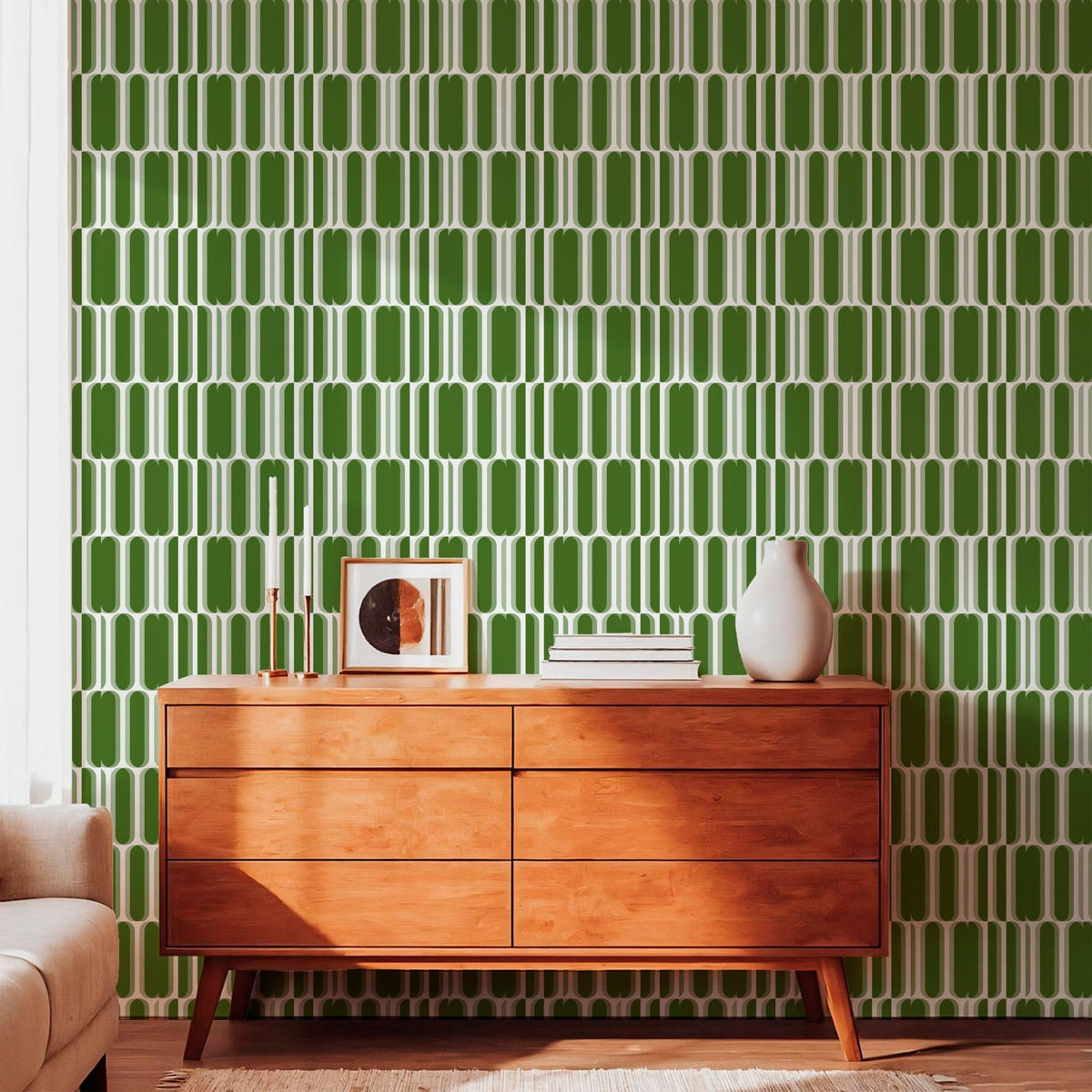 Jumble Mid-Century Modern Geometric Wallpaper