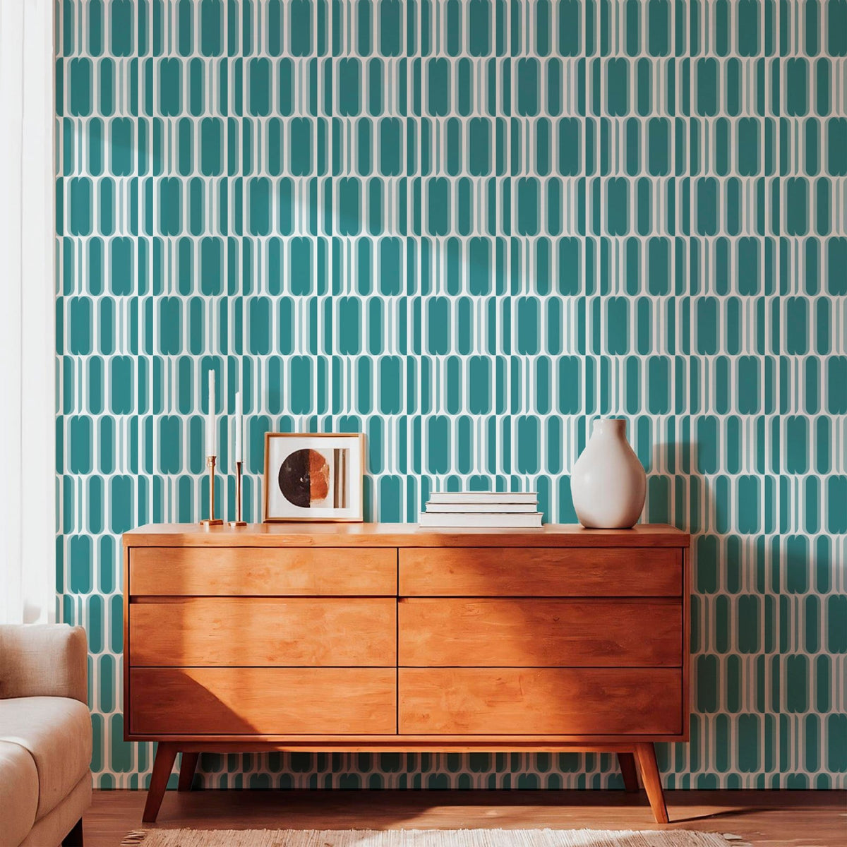 Jumble Mid-Century Modern Geometric Wallpaper
