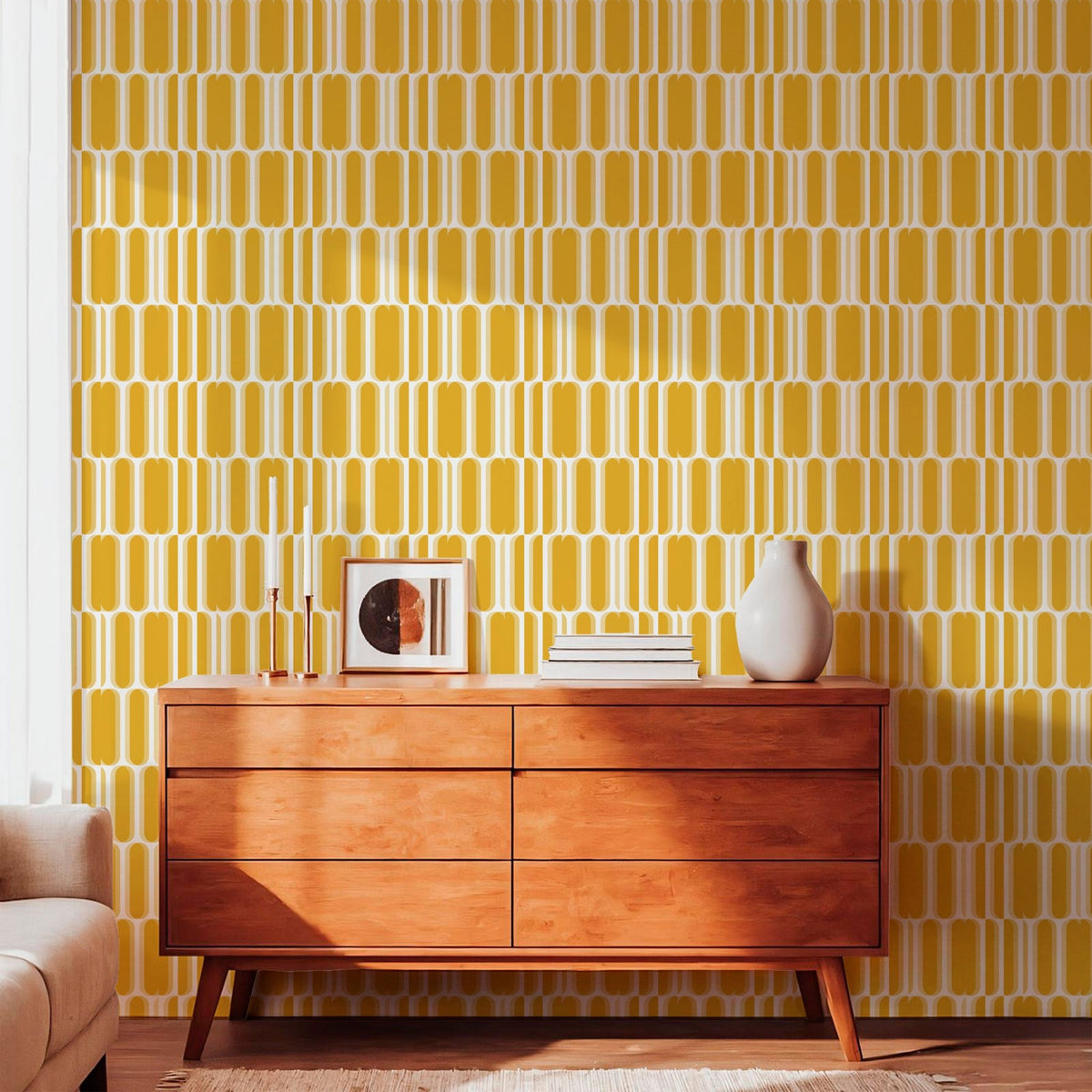 Jumble Mid-Century Modern Geometric Wallpaper
