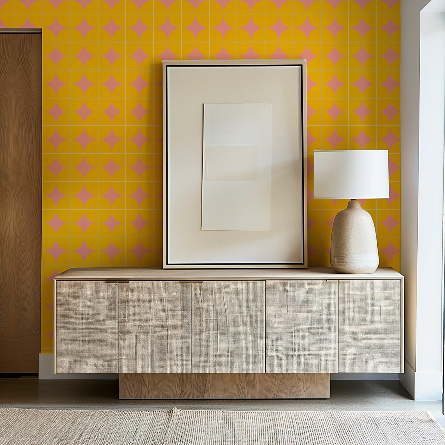 Pink Lemonade - Bold Retroi Gold &amp; Pink Wallpaper