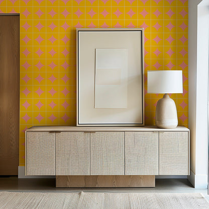 Pink Lemonade - Bold Retroi Gold &amp; Pink Wallpaper