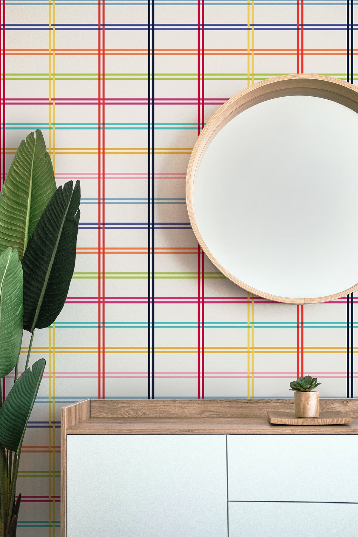 Lollipop Plaid Wallpaper – Retro Candy Stripe Pattern | Victoria Bright Home
