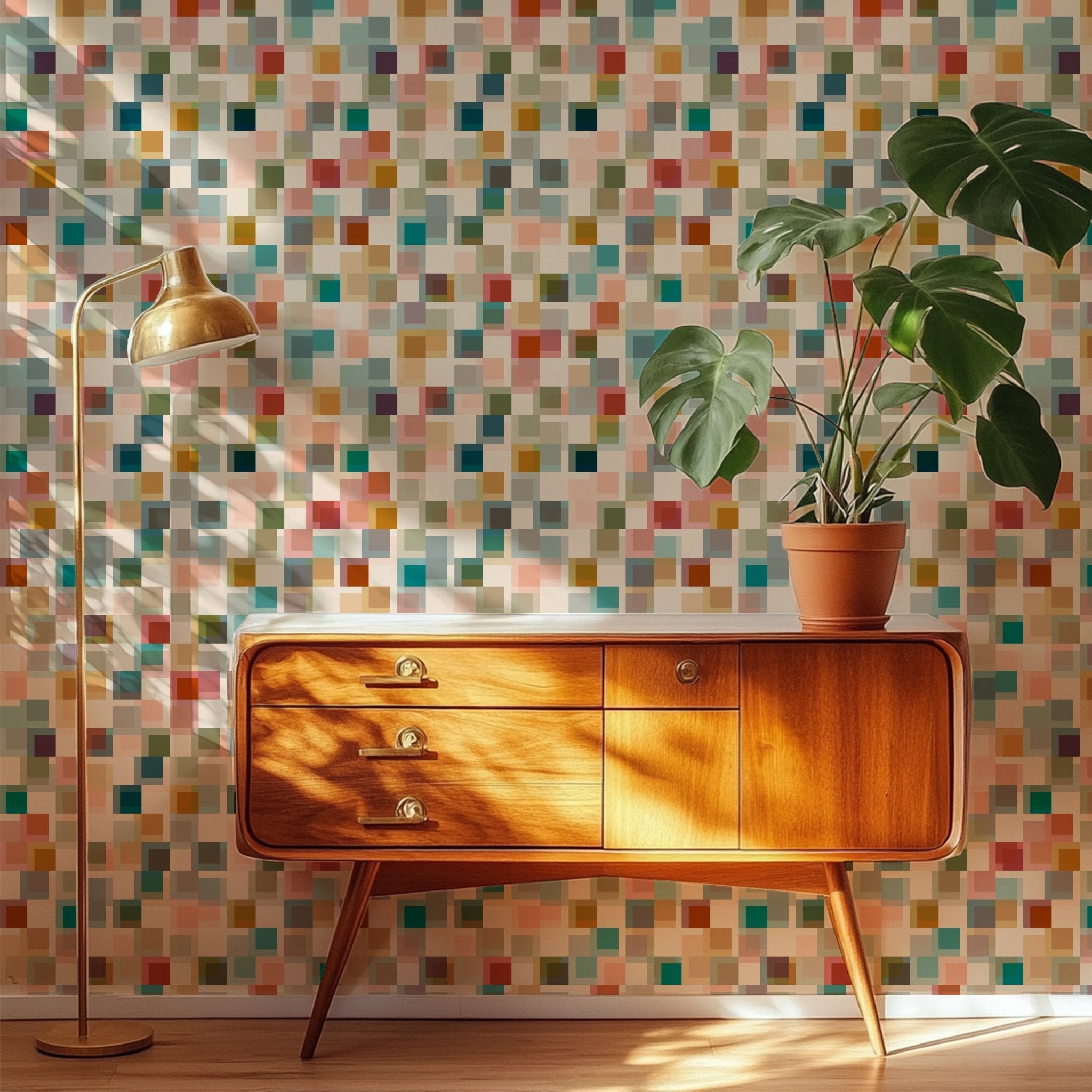 Madge Mid-Century Modern Wallpaper - Retro Geometric Pattern | Victoria Bright Home