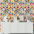 Flower Power Retro Sixties Colorful Modern Wallpaper - Wallpaper | Victoria Bright Home - Colorful Modern Wallpaper For Your Home - - bedroom,feminine,floral,kids,mid century,modern,multicolor,nursery,office,retro,seventies,sixties