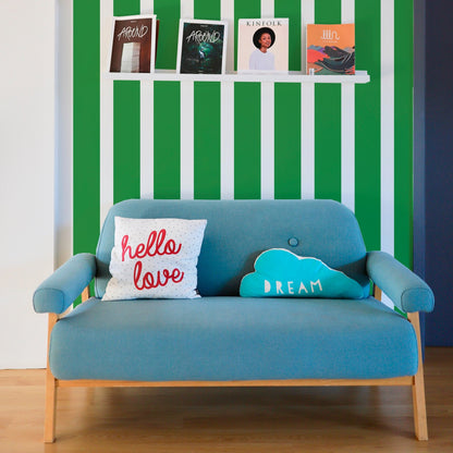 Bold Striped Wallpaper in Bright Colors for a British Interiors Feel - Wallpaper | Victoria Bright Home - Colorful Modern Wallpaper For Your Home - - bedroom,blue,dining,green,kids,kitchen,modern,nursery,office,orange,pink,red,retro,scandinavian,stripes,traditional,yellow