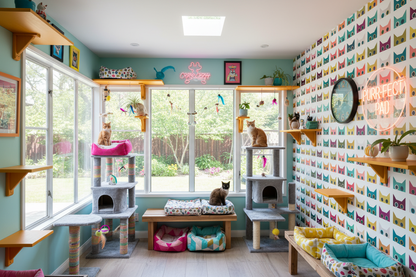 Scaredy Cats Wallpaper in Colorful Catio