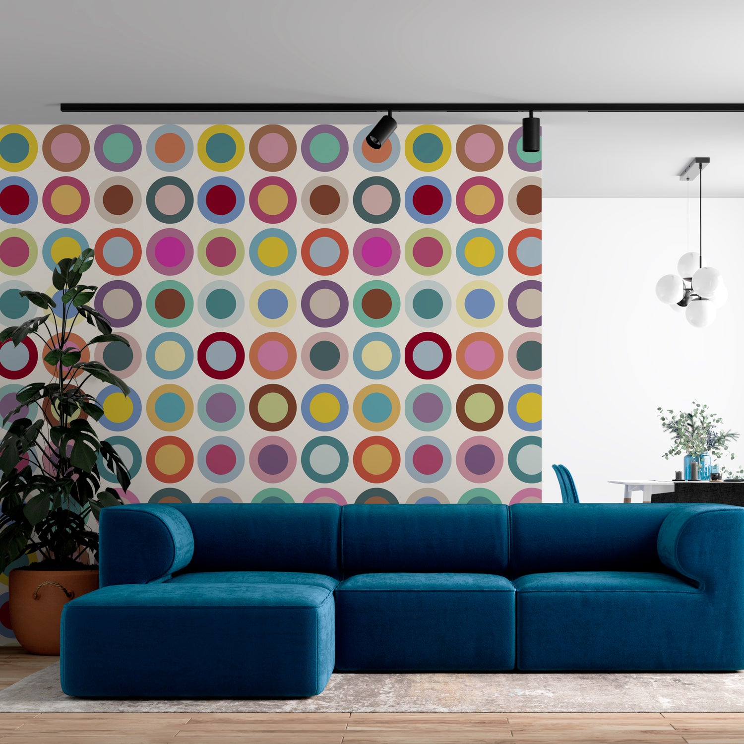 Spin Cycle Wallpaper - Mid Century Modern Circle Pattern