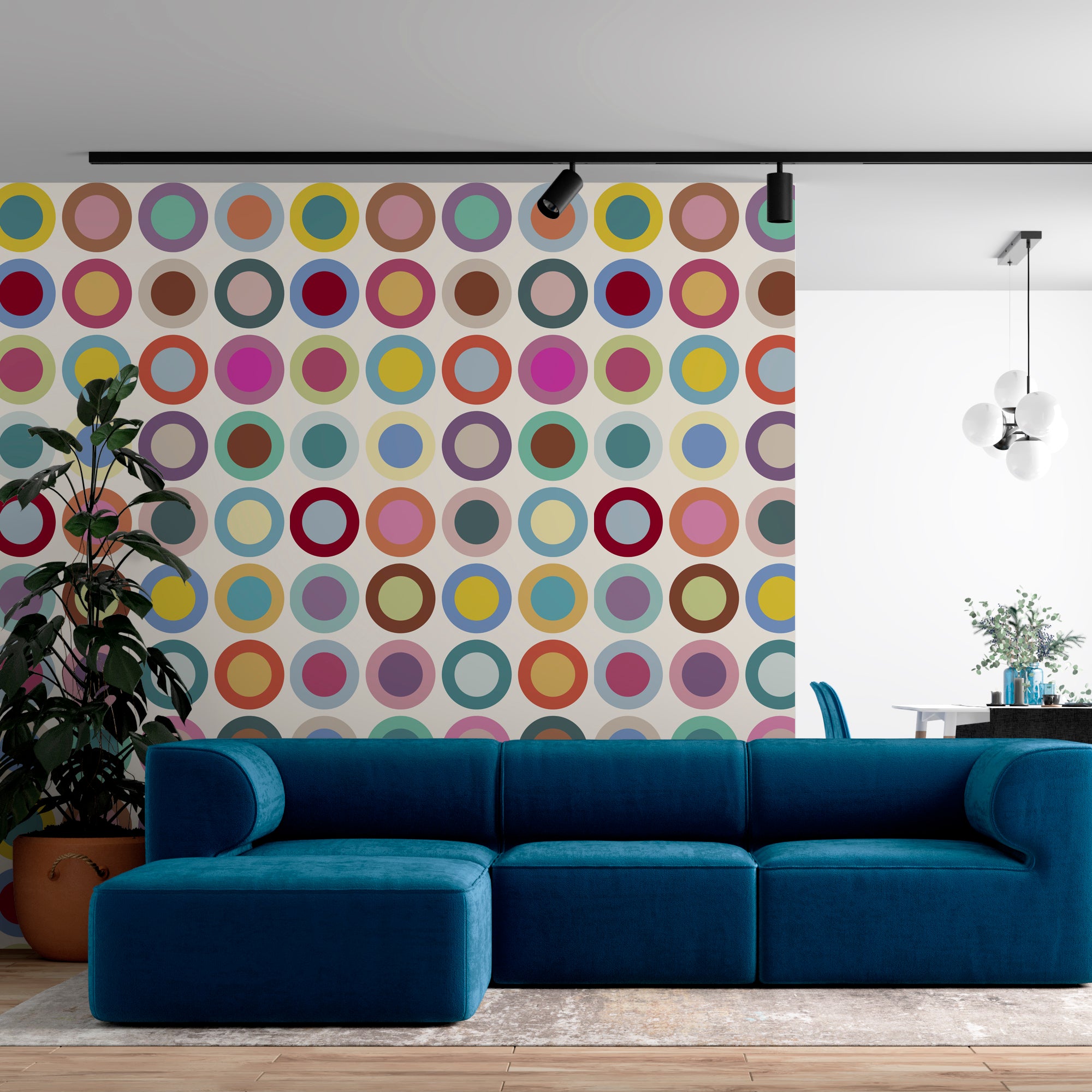 Spin Cycle Wallpaper - Mid Century Modern Circle Pattern