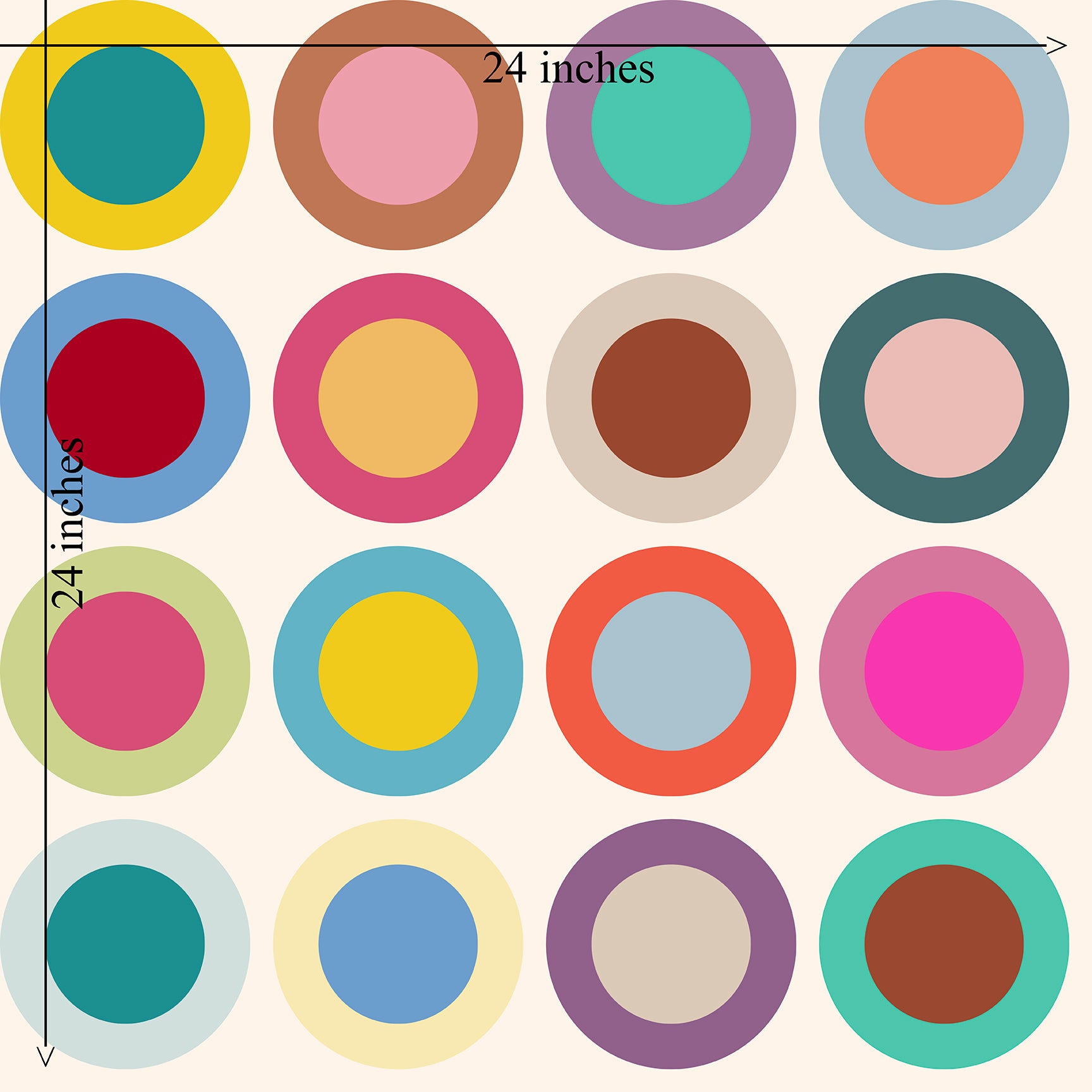Spin Cycle Wallpaper - Mid Century Modern Circle Pattern